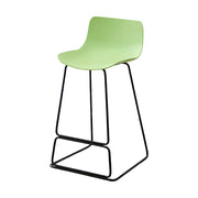 LIVARA 87/97cm Bar Chair - Ergonomic Curved Seat, Durable PP Shell, Powder-Coated Steel Frame, Commercial-Grade Stability - Green