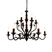 LIVARA Pendant Light 76/96cm Heavy-Duty Metal Frame Adjustable Chain Iron Ceiling Plate - Energy Efficient & Long-Lasting - Black