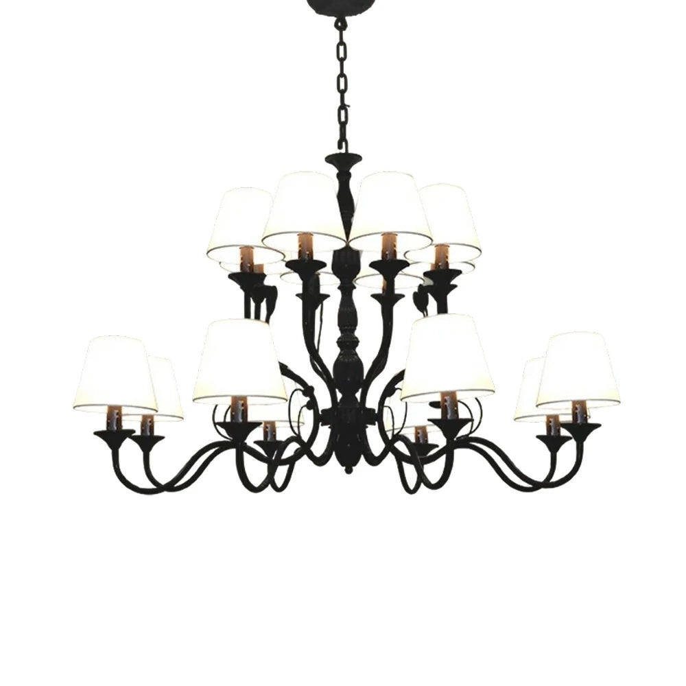 LIVARA Pendant Light 80/100cm Heavy-Duty Metal Frame Adjustable Chain Iron Ceiling Plate - Stylish Design with Corrosion Resistance - Black