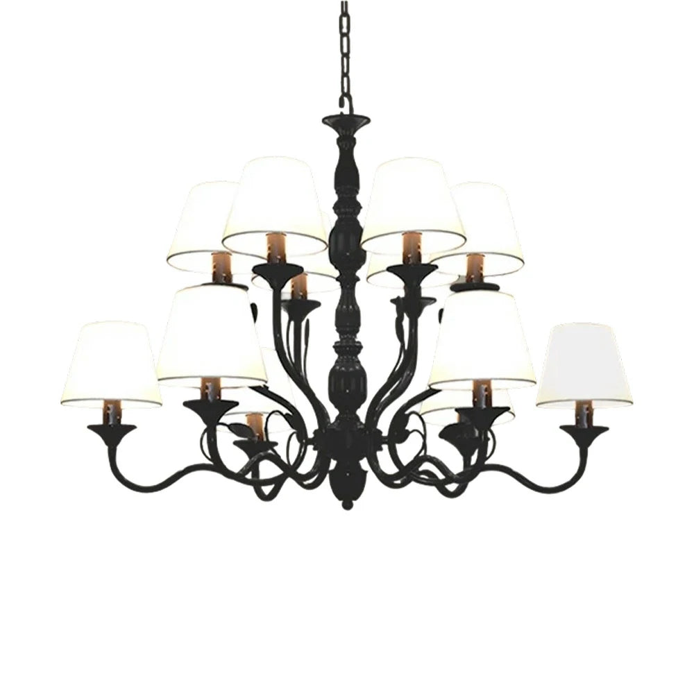 LIVARA Pendant Light 80/100cm Heavy-Duty Metal Frame Adjustable Chain Iron Ceiling Plate - Stylish Design with Corrosion Resistance - Black