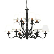 LIVARA Pendant Light 80/100cm Heavy-Duty Metal Frame Adjustable Chain Iron Ceiling Plate - Stylish Design with Corrosion Resistance - Black