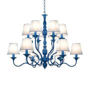 LIVARA Pendant Light 80/100cm Heavy-Duty Metal Frame Adjustable Chain Iron Ceiling Plate - Stylish Design with Corrosion Resistance - Blue