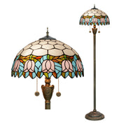 LIVARA Crystal Floor Lamp - High-Temperature Glass Shade, Copper Pendant, Dual Zipper Switch, E27 Socket, Adjustable Height for Soft Glow - Pink