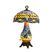 LIVARA Glass Table Lamp - High-Temperature Glass Shade, Alloy Base, Adjustable Height, Metal Pull-Chain Switch - Yellow