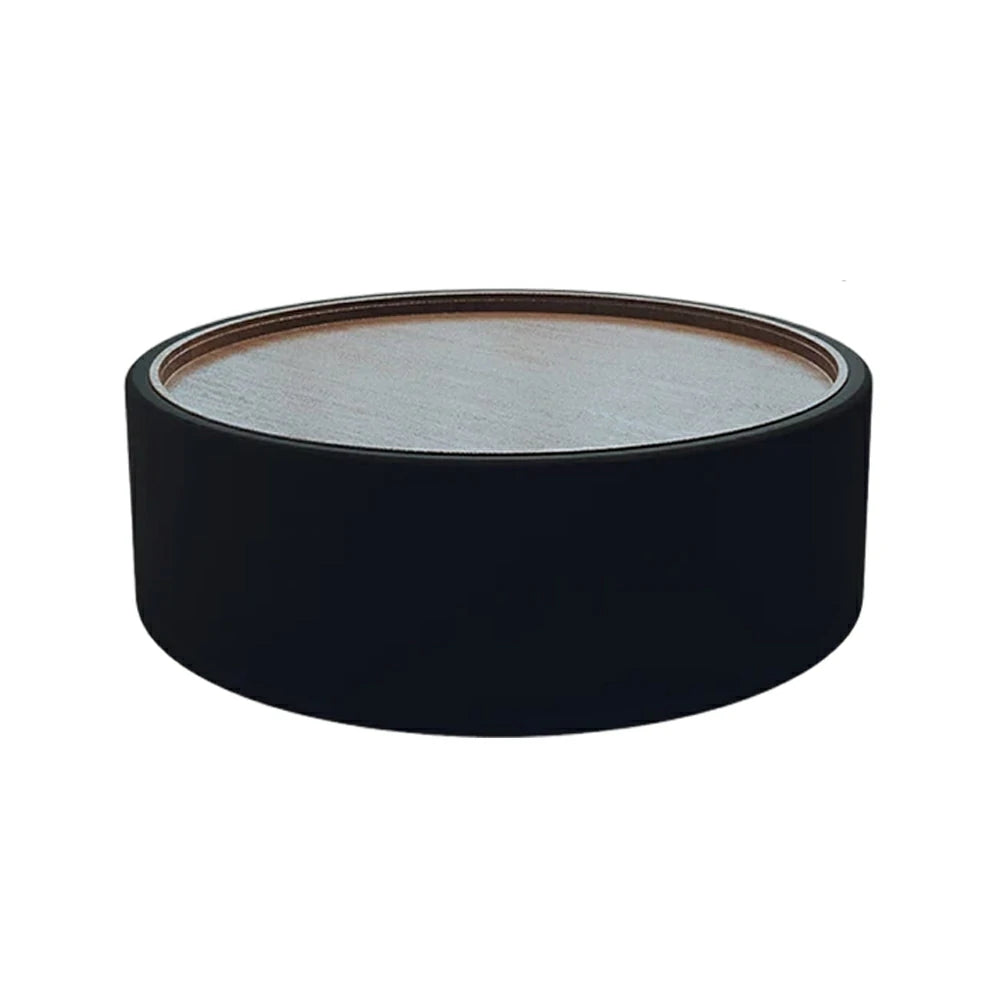 LIVARA Round Storage Coffee Table Hidden Storage Smooth Curved Design Modern Minimal Style - Black
