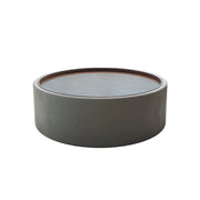 LIVARA Round Storage Coffee Table Hidden Storage Smooth Curved Design Modern Minimal Style - Grey
