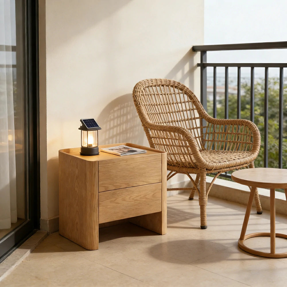 LIVARA Bedside Cabinet Soft-Close Drawer Natural Wood Veneer Hidden Handle Minimalist Design - Wood