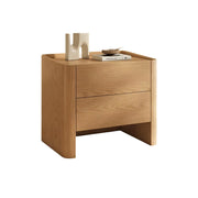 LIVARA Bedside Cabinet Soft-Close Drawer Natural Wood Veneer Hidden Handle Minimalist Design - Wood