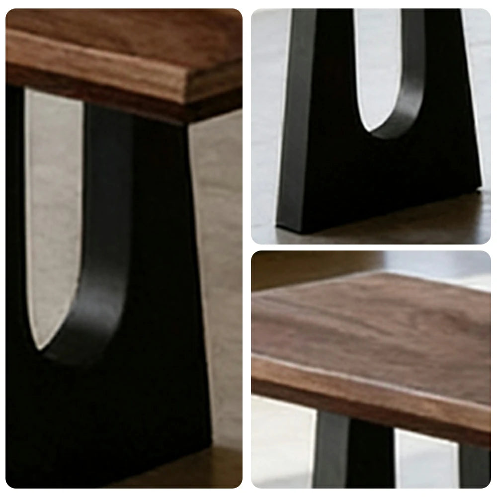 LIVARA 120/140cm Solid Wood Bench Seating - Heavy-Duty Steel Legs with 5cm Thick Top, Industrial Dining & Pool Table Bench for Home & Game Rooms - Dark Walnut