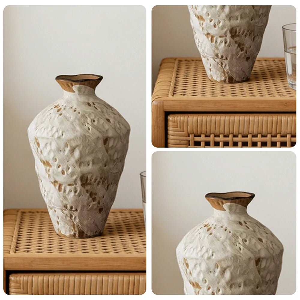 LIVARA Ceramic Vase Decor Display Matte Ceramic Porcelain Plate Texture Handcrafted Artistic Design