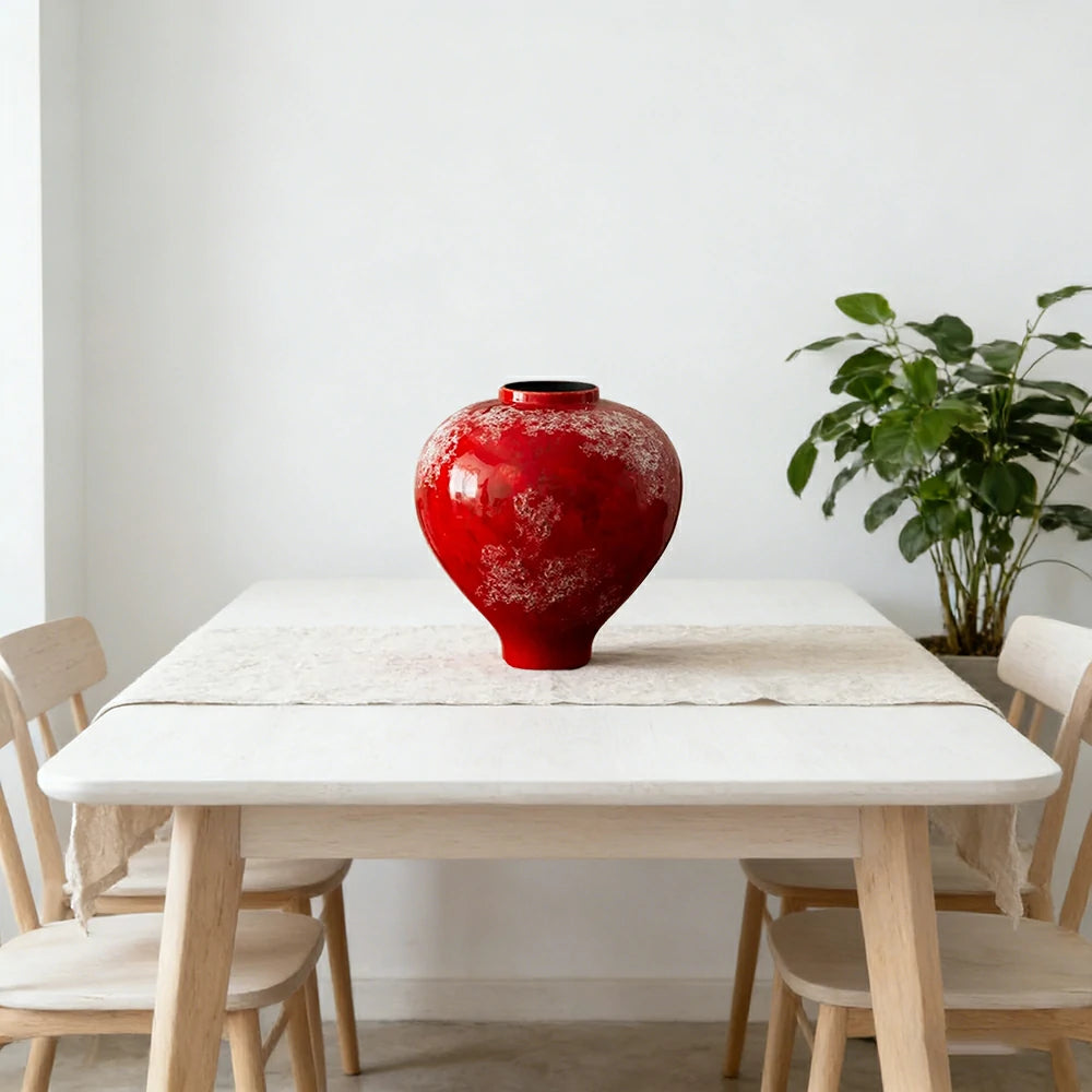 LIVARA Ceramic Vase Decor Display Matte Ceramic “Peach & Plum” Vase Handcrafted Artistic Design