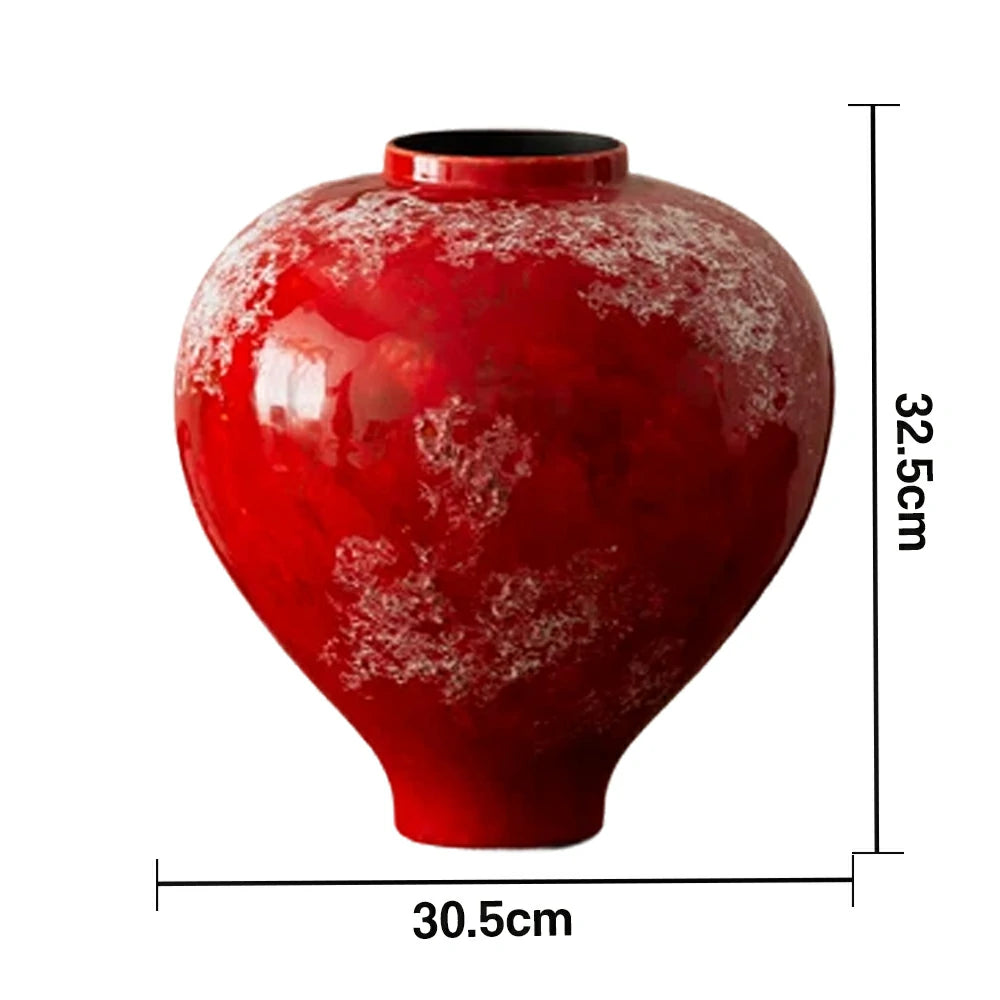 LIVARA Ceramic Vase Decor Display Matte Ceramic “Peach & Plum” Vase Handcrafted Artistic Design