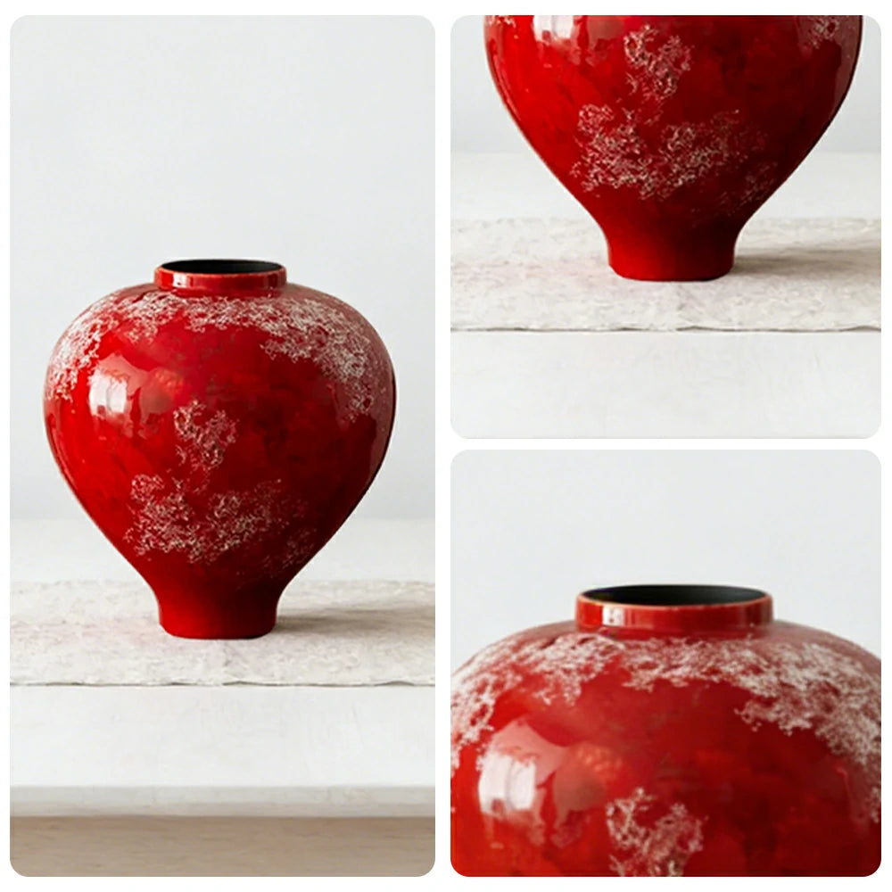 LIVARA Ceramic Vase Decor Display Matte Ceramic “Peach & Plum” Vase Handcrafted Artistic Design