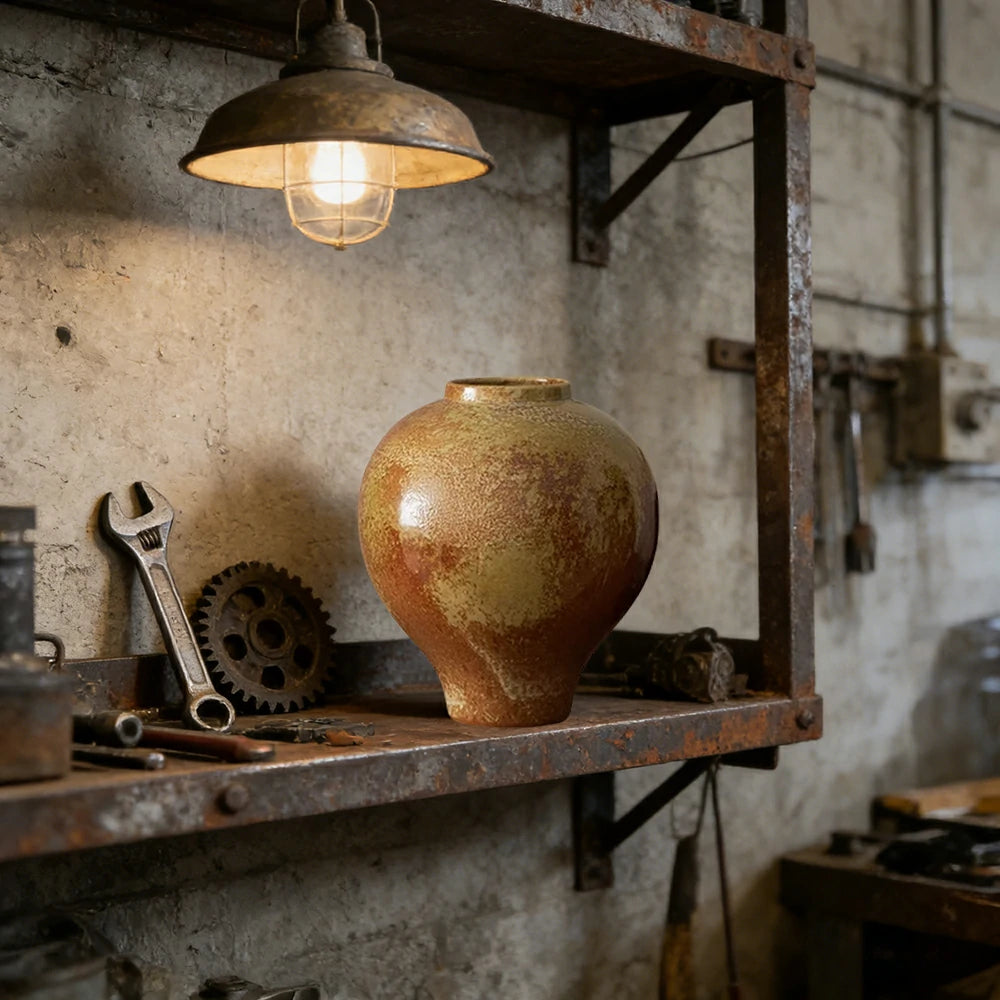 LIVARA Ceramic Vase Decor Display Matte Ceramic “Dragon Mountain Glow” Handcrafted Artistic Design