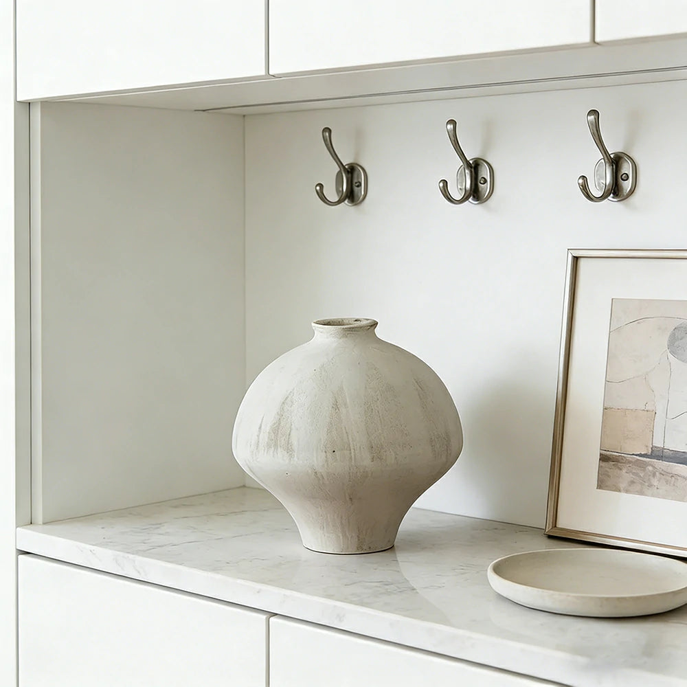 LIVARA Ceramic Vase Decor Display Matte Ceramic “Sun Over Mountains” Handcrafted Artistic Design