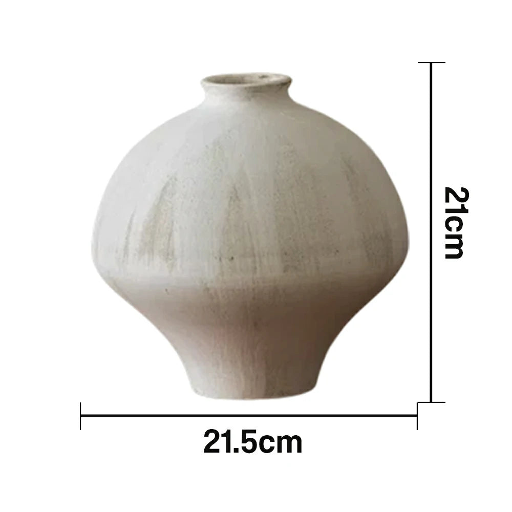 LIVARA Ceramic Vase Decor Display Matte Ceramic “Sun Over Mountains” Handcrafted Artistic Design