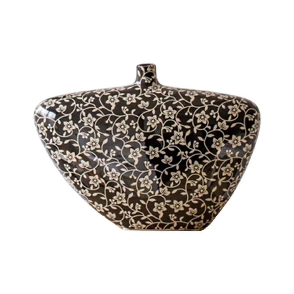 LIVARA Ceramic Vase Decor Display Matte Ceramic Stone Base Vase Handcrafted Artistic Design