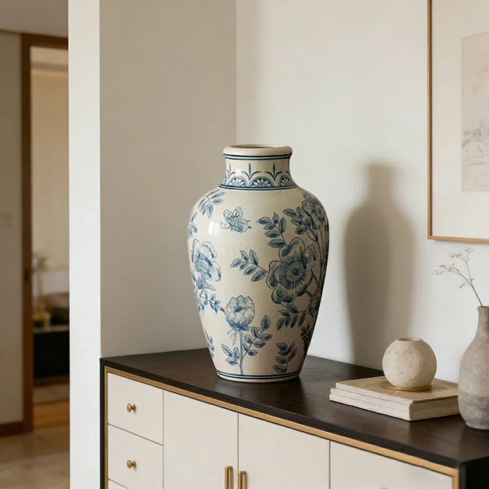 LIVARA Ceramic Vase Decor Display Matte Ceramic “Silent Moon” Textured Handcrafted Design