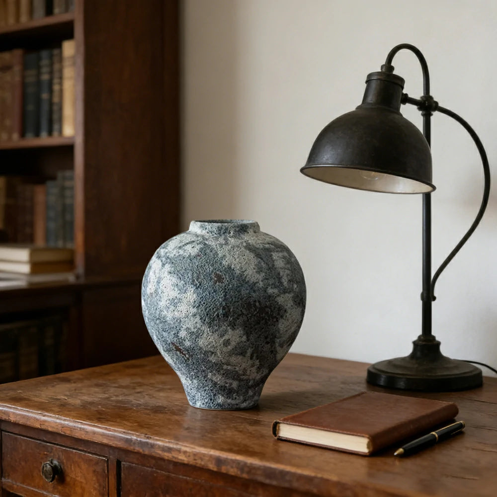 LIVARA Ceramic Vase Decor Display Matte Ceramic Moon-Shaped Handcrafted Artistic Design