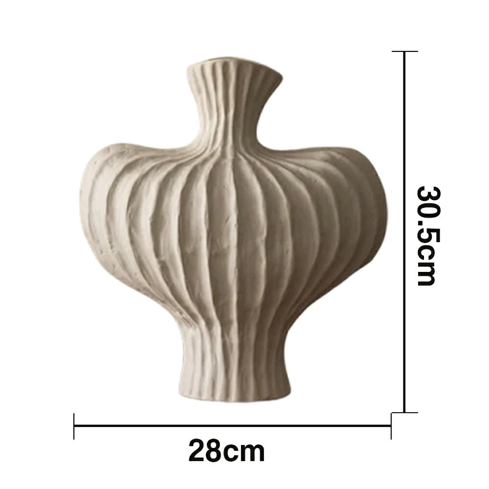 LIVARA Ceramic Vase Decor Display Matte Ceramic Raised-Shoulder Shape Handcrafted Artistic Design - White