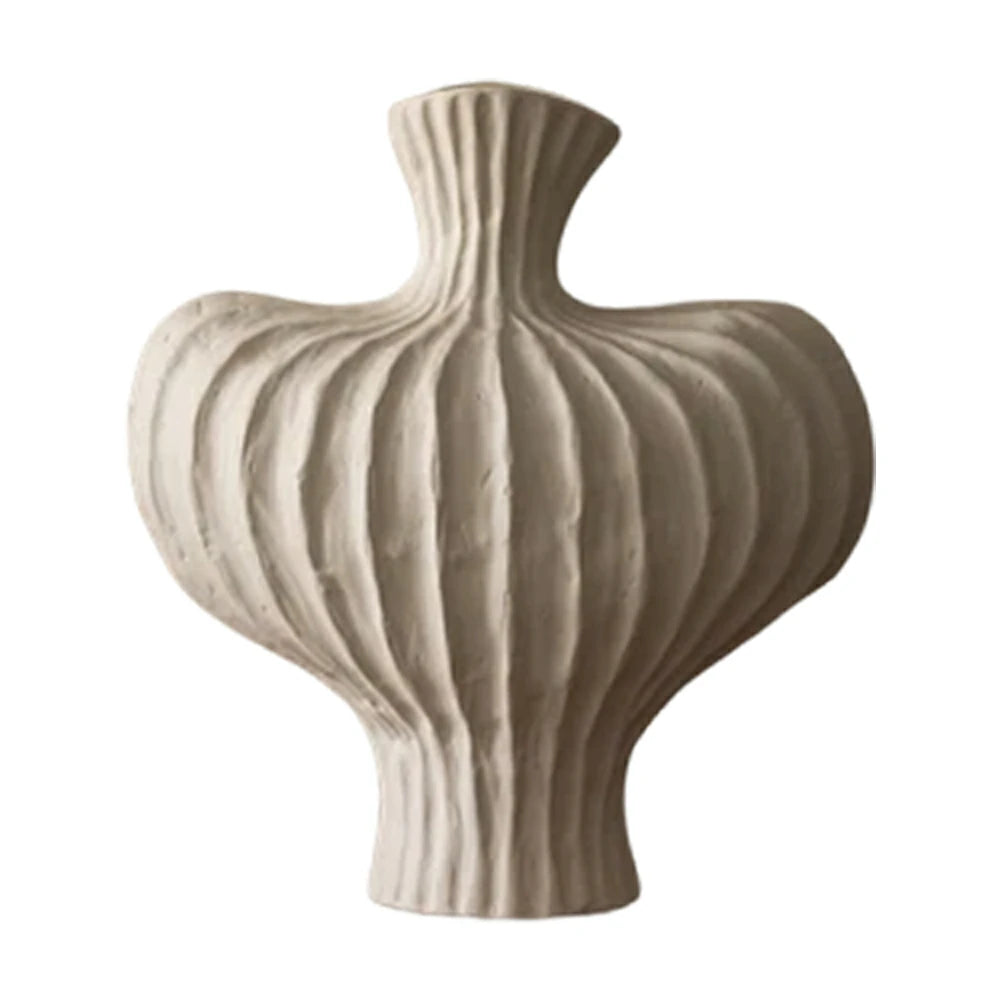 LIVARA Ceramic Vase Decor Display Matte Ceramic Raised-Shoulder Shape Handcrafted Artistic Design - White