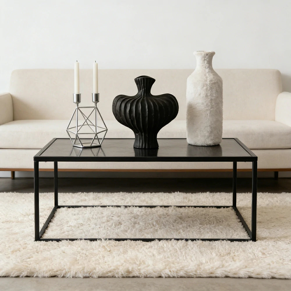 LIVARA Ceramic Vase Decor Display Matte Ceramic Raised-Shoulder Shape Handcrafted Artistic Design - Black