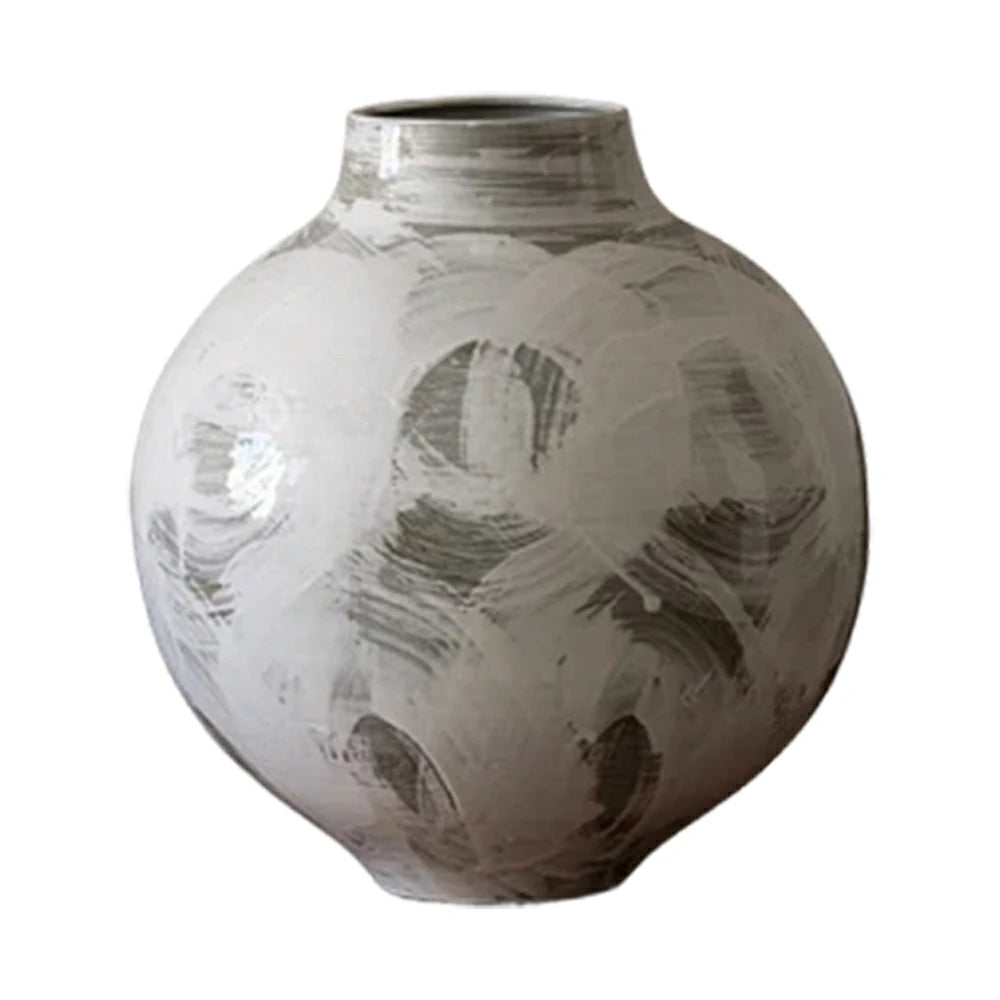 LIVARA Ceramic Vase Decor Display Matte Ceramic Round Belly Shape Handcrafted Artistic Design