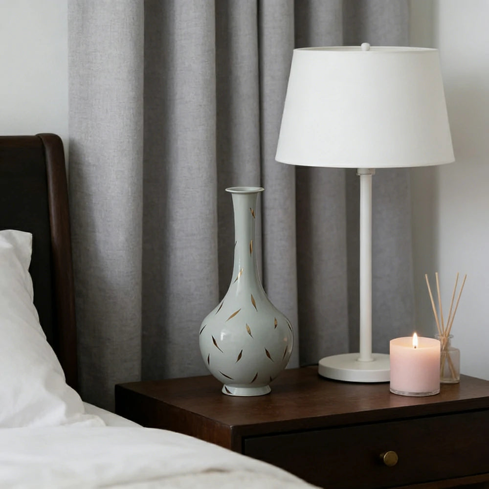 LIVARA Ceramic Vase Decor Display Matte Ceramic Long-Neck Shape Handcrafted Artistic Design