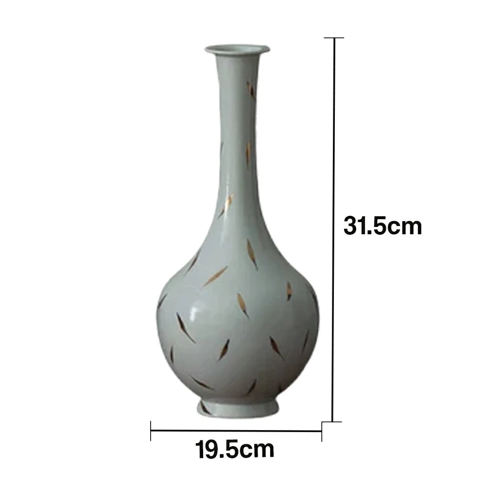 LIVARA Ceramic Vase Decor Display Matte Ceramic Long-Neck Shape Handcrafted Artistic Design