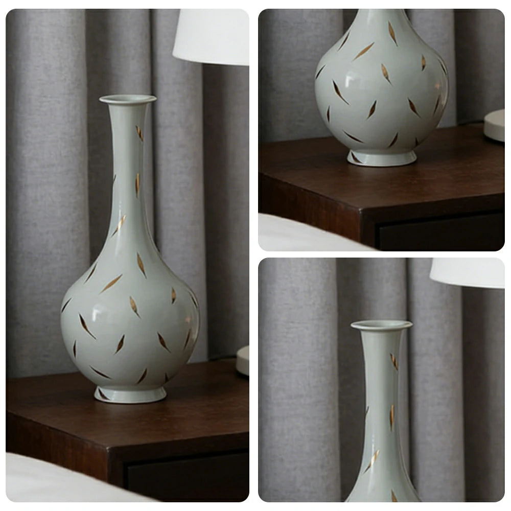 LIVARA Ceramic Vase Decor Display Matte Ceramic Long-Neck Shape Handcrafted Artistic Design