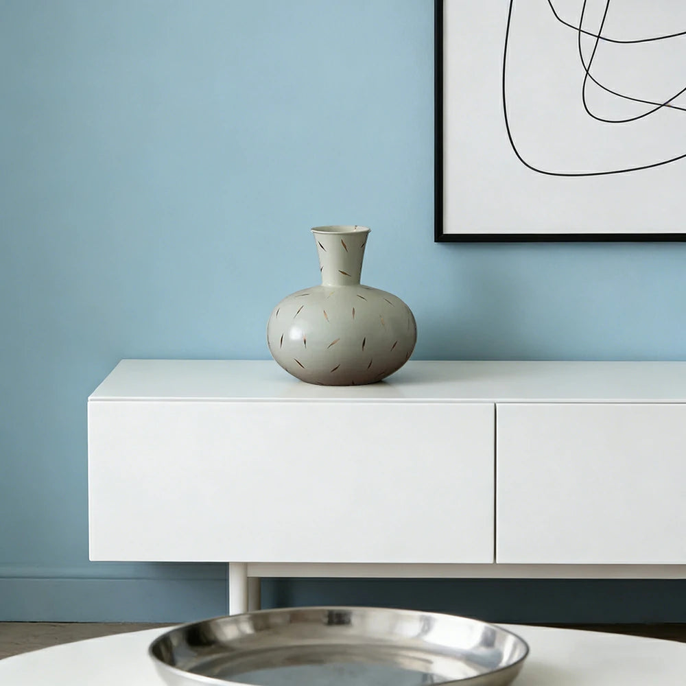 LIVARA Ceramic Vase Decor Display Matte Ceramic Pomegranate Vase Shape Handcrafted Artistic Design