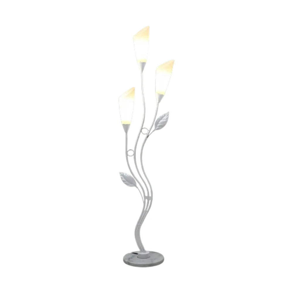 LIVARA Floor Lamp 7/12W Soft Ambient Lighting Acrylic Shade Triple-Light Stable Base Artistic Design - White
