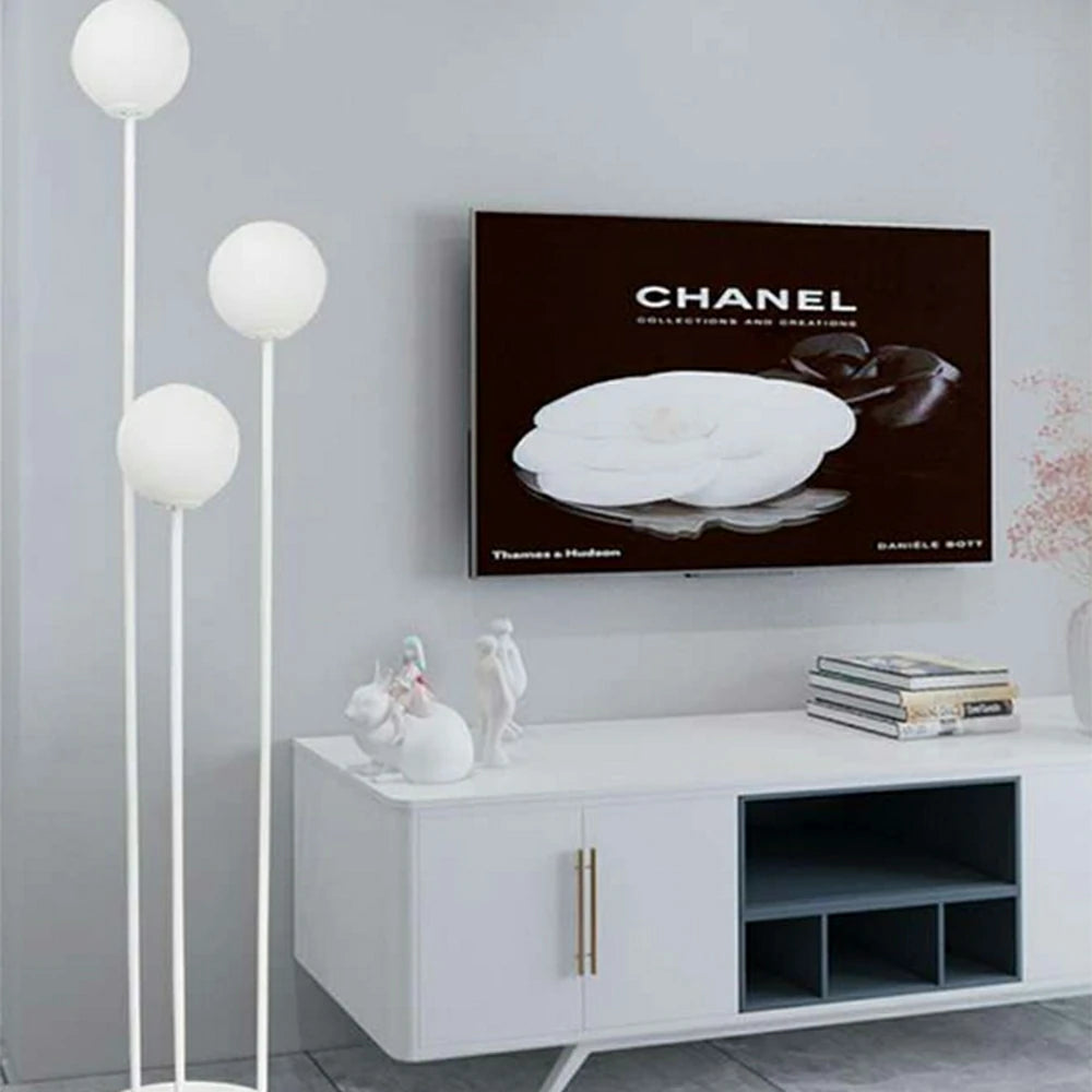 LIVARA Floor Lamp 9/12W Soft Ambient Lighting Milk-White Glass Shade Stable Base Modern Luxury Design - White