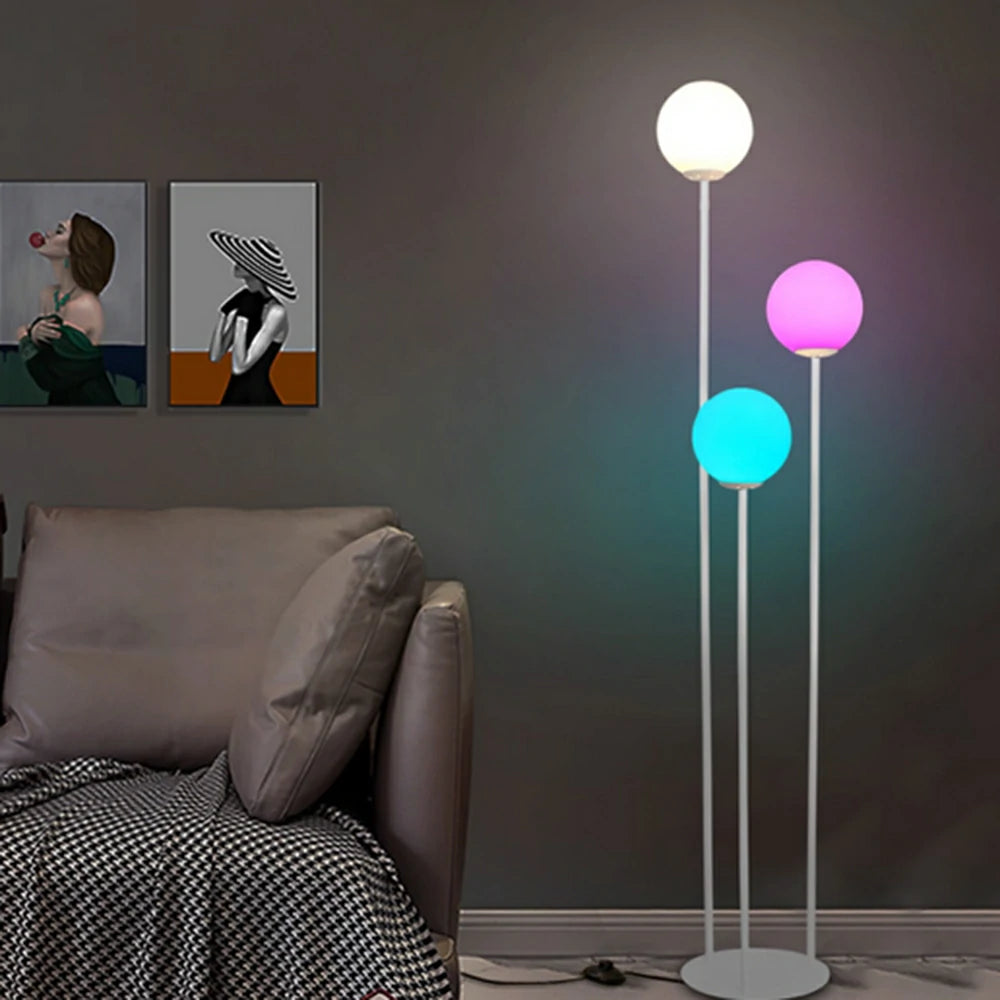 LIVARA Floor Lamp 9/12W Soft Ambient Lighting Milk-White Glass Shade Stable Base Modern Luxury Design - White