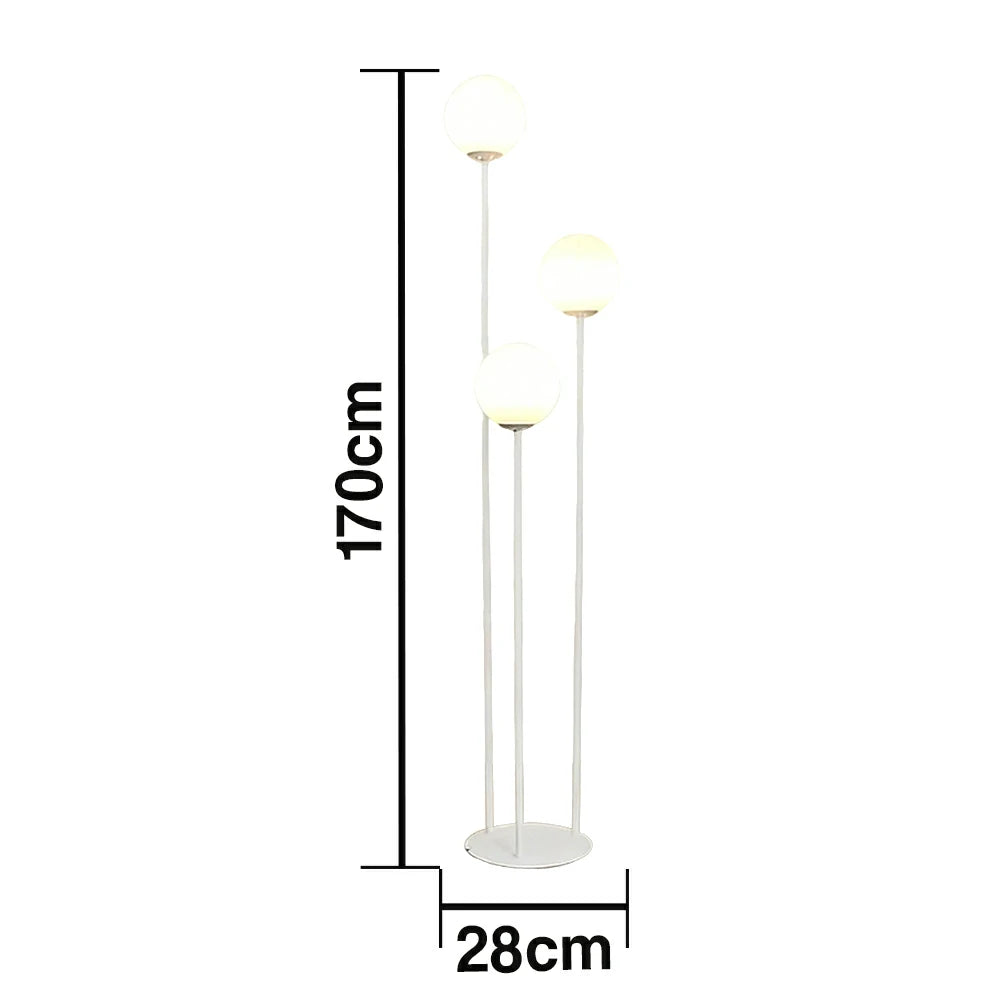 LIVARA Floor Lamp 9/12W Soft Ambient Lighting Milk-White Glass Shade Stable Base Modern Luxury Design - White