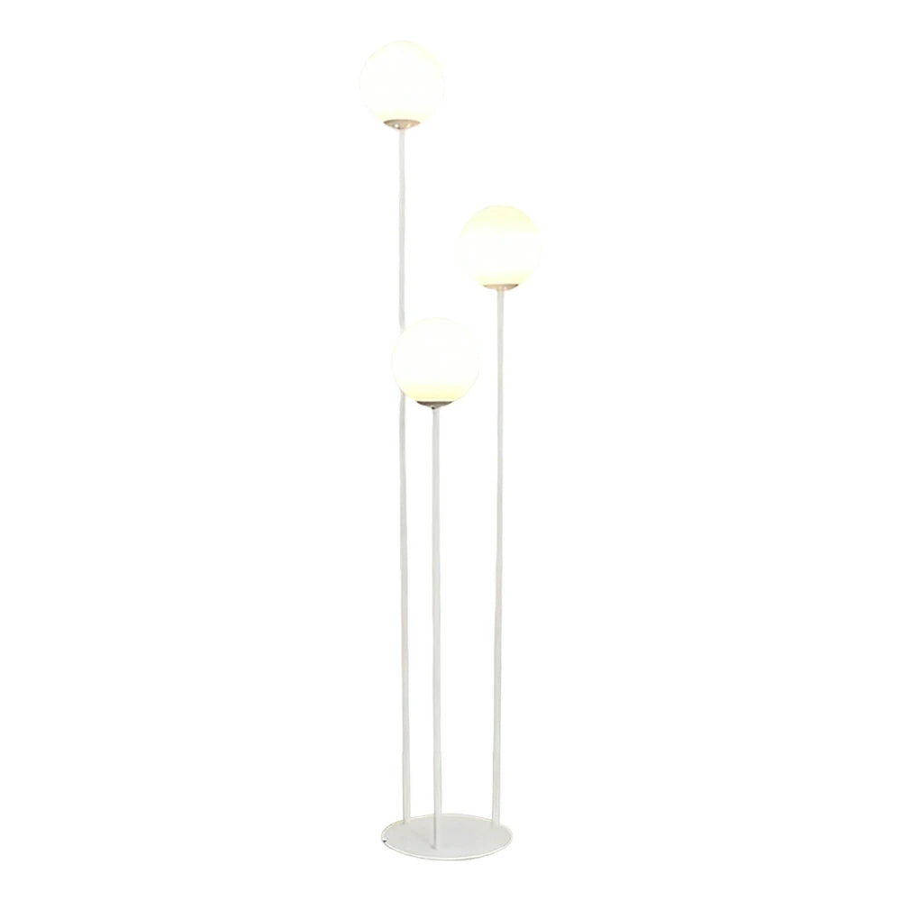 LIVARA Floor Lamp 9/12W Soft Ambient Lighting Milk-White Glass Shade Stable Base Modern Luxury Design - White