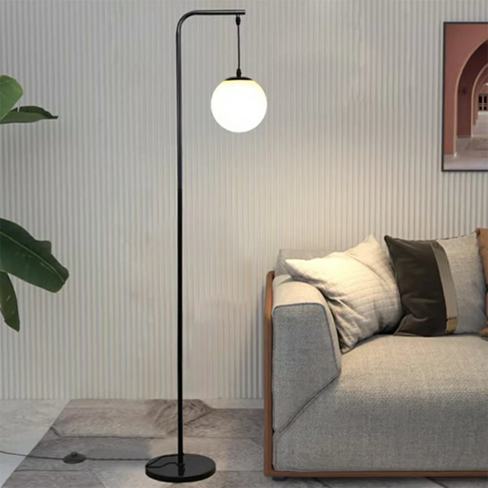 LIVARA Floor Lamp 9/12W 3 Lighting Modes Soft Ambient Lighting Glass Shade Stable Weighted Base - Black