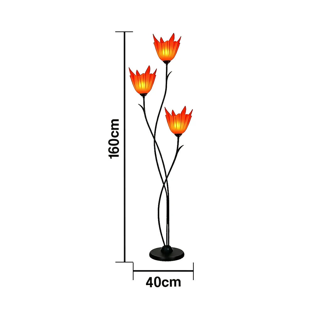 LIVARA 7/12W Floor Lamp 3 Lighting Modes Soft Ambient Lighting Acrylic Shade Foot Switch Stable Base - Black&Red