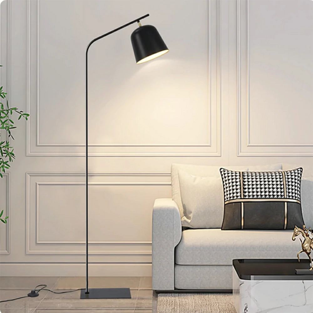 LIVARA 7/12W Floor Lamp 3 Lighting Modes Adjustable Head Metal Shade Stable Base Modern Design - Black