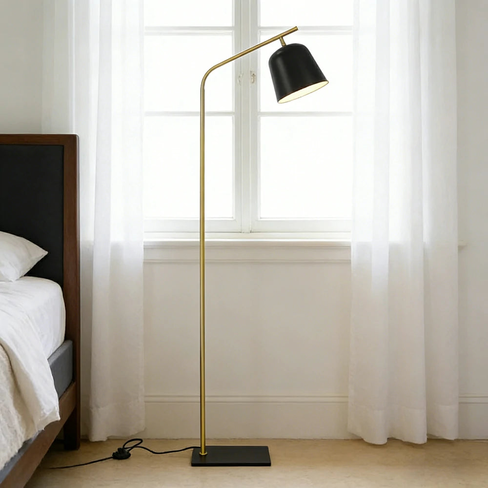 LIVARA 7/12W Floor Lamp 3 Lighting Modes Adjustable Head Metal Shade Stable Base Modern Design - Gold