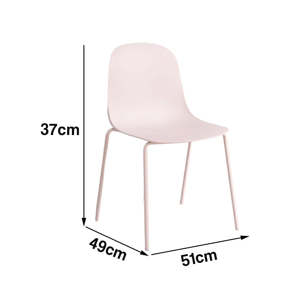 LIVARA Modern Minimalist Dining Chair - Ergonomic PP Seat with Sturdy Metal Legs, Lightweight & Stackable Design - White