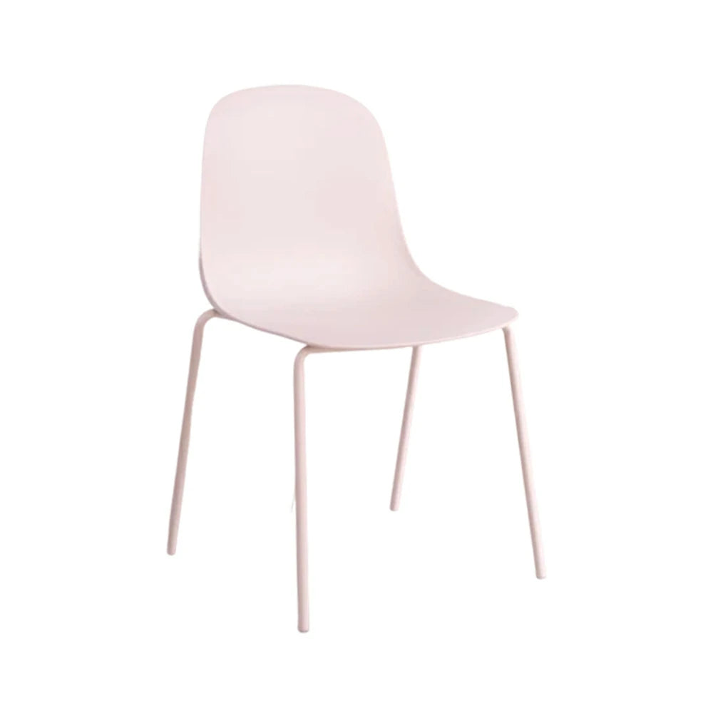 LIVARA Modern Minimalist Dining Chair - Ergonomic PP Seat with Sturdy Metal Legs, Lightweight & Stackable Design - White