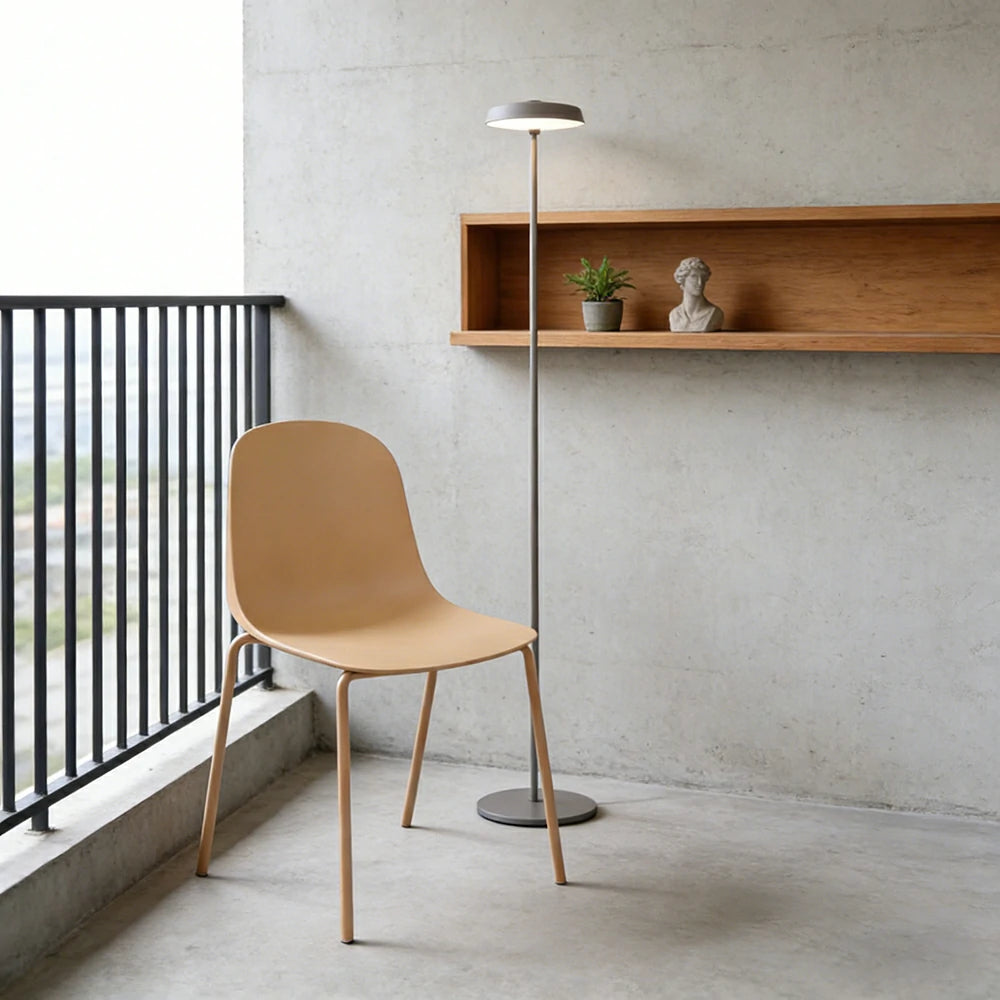 LIVARA Modern Minimalist Dining Chair - Ergonomic PP Seat with Sturdy Metal Legs, Lightweight & Stackable Design - Yellow