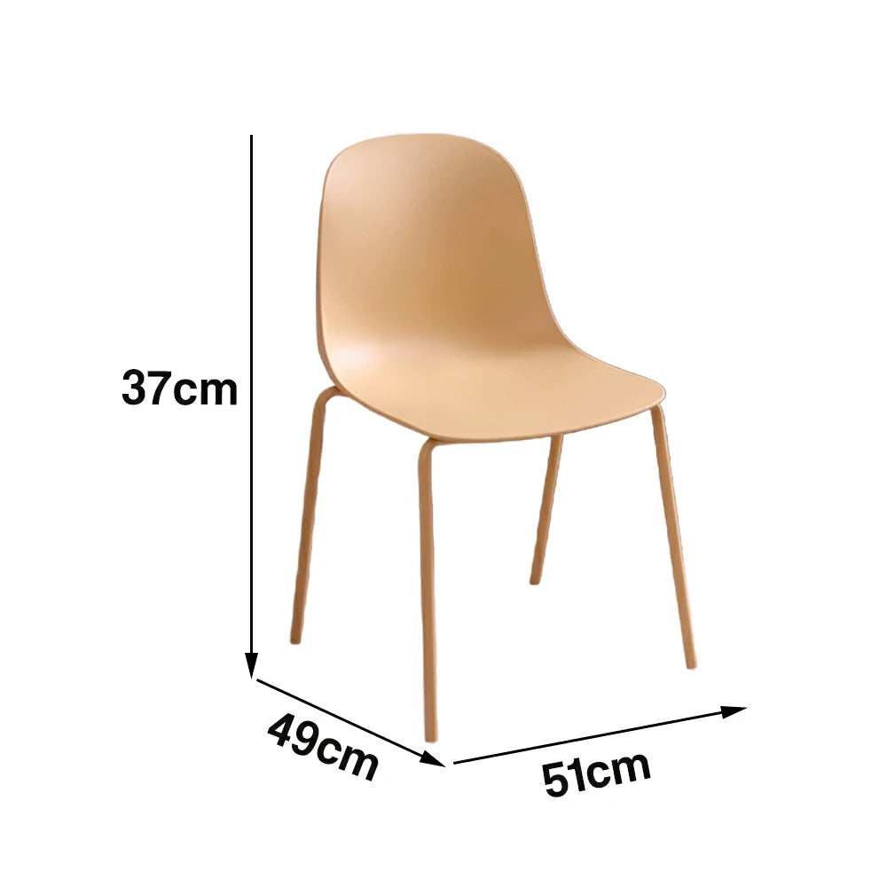 LIVARA Modern Minimalist Dining Chair - Ergonomic PP Seat with Sturdy Metal Legs, Lightweight & Stackable Design - Yellow