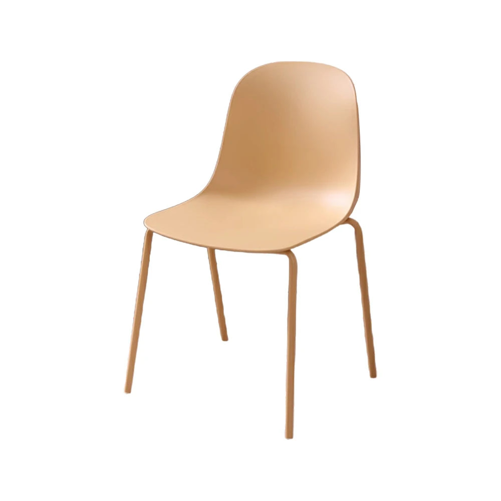 LIVARA Modern Minimalist Dining Chair - Ergonomic PP Seat with Sturdy Metal Legs, Lightweight & Stackable Design - Yellow