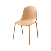LIVARA Modern Minimalist Dining Chair - Ergonomic PP Seat with Sturdy Metal Legs, Lightweight & Stackable Design - Yellow