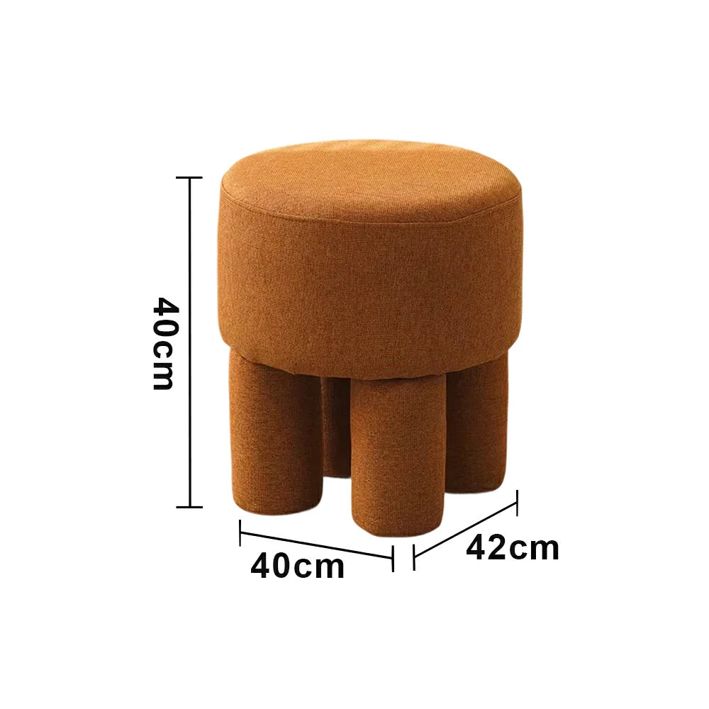 LIVARA Ottoman Stool High-Resilience Comfort Cotton Linen Upholstery Compact Modern Design for Versatile Use - Coffee