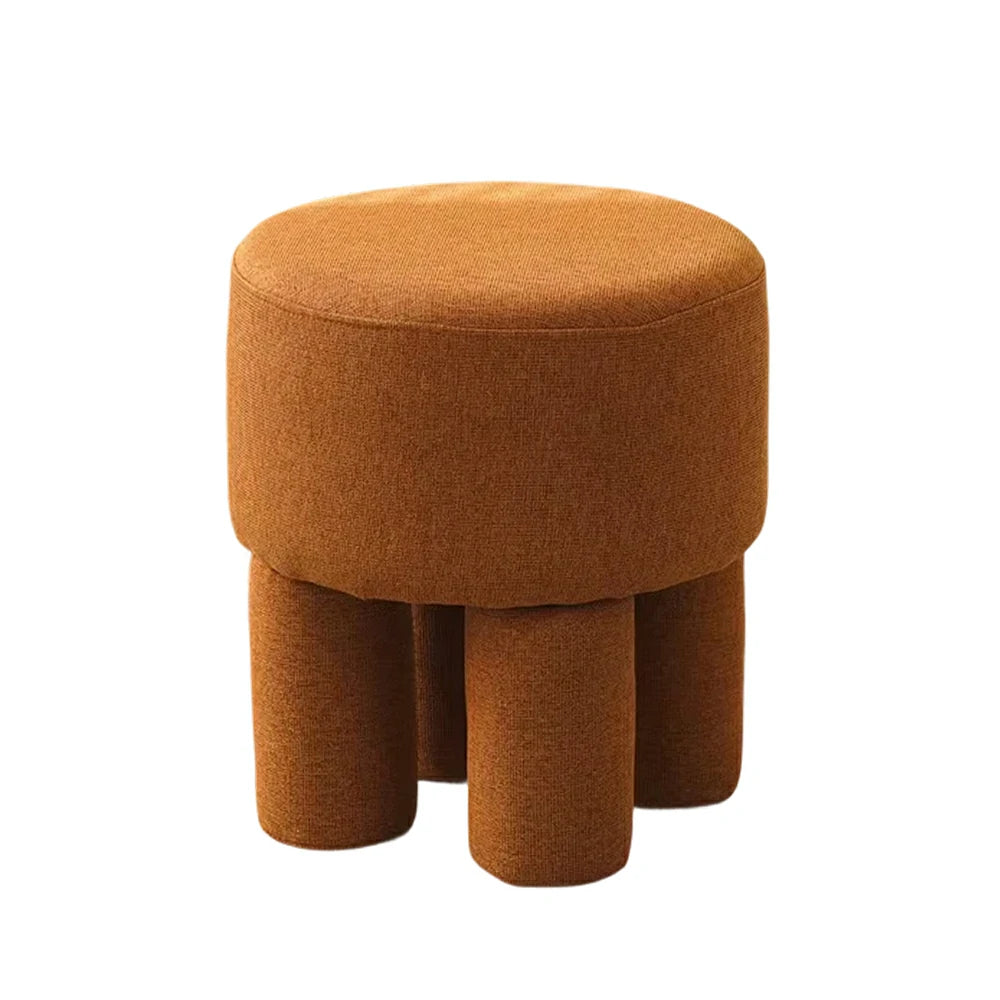 LIVARA Ottoman Stool High-Resilience Comfort Cotton Linen Upholstery Compact Modern Design for Versatile Use - Coffee