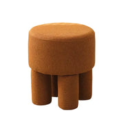 LIVARA Ottoman Stool High-Resilience Comfort Cotton Linen Upholstery Compact Modern Design for Versatile Use - Coffee