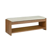 LIVARA 100/120cm Solid Wood Storage Bench - Cushioned Seat, Open Shelf Design, Durable Timber Frame, Versatile Entryway and Bedroom Seating